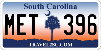SC license plate MET396