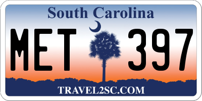 SC license plate MET397