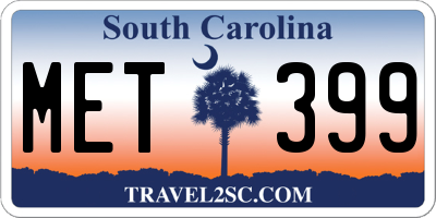 SC license plate MET399