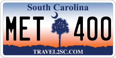 SC license plate MET400