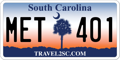 SC license plate MET401