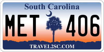 SC license plate MET406