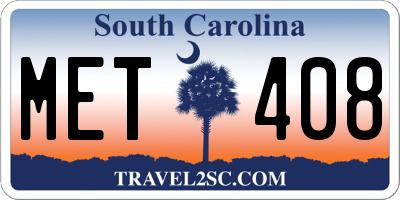SC license plate MET408