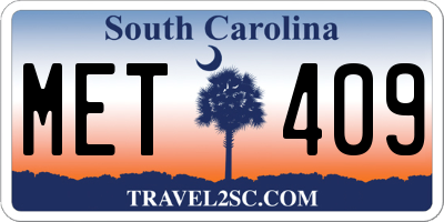 SC license plate MET409