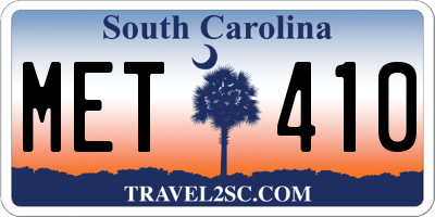 SC license plate MET410
