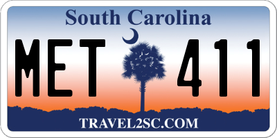 SC license plate MET411