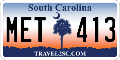 SC license plate MET413