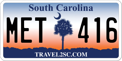 SC license plate MET416