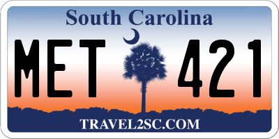 SC license plate MET421