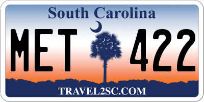 SC license plate MET422