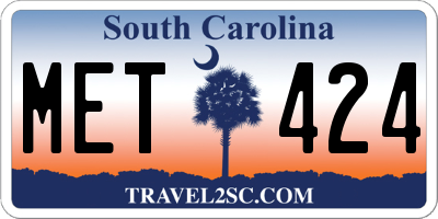 SC license plate MET424