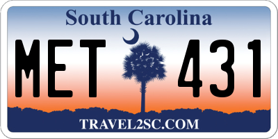 SC license plate MET431