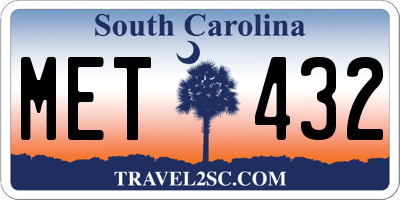 SC license plate MET432