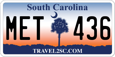 SC license plate MET436