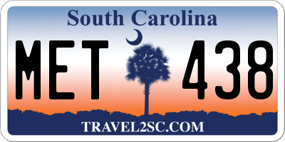 SC license plate MET438