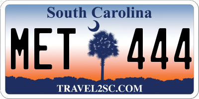 SC license plate MET444
