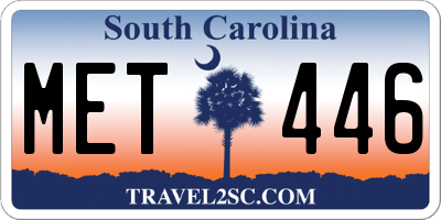 SC license plate MET446
