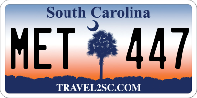 SC license plate MET447