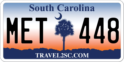 SC license plate MET448