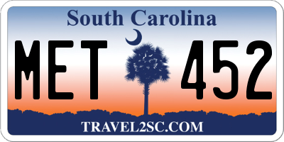 SC license plate MET452