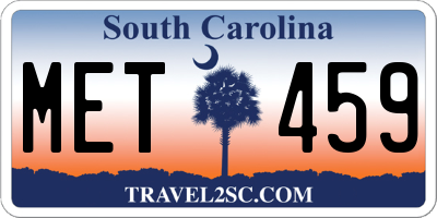 SC license plate MET459