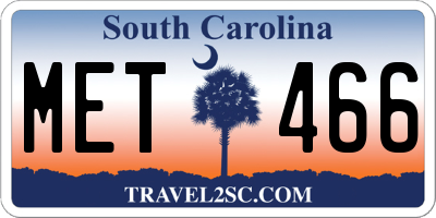 SC license plate MET466