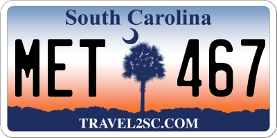 SC license plate MET467