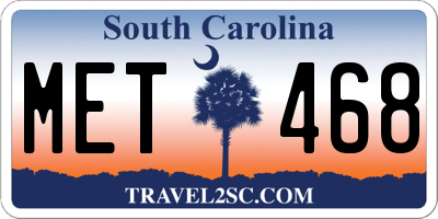 SC license plate MET468