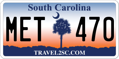 SC license plate MET470