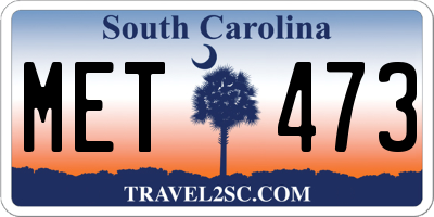 SC license plate MET473