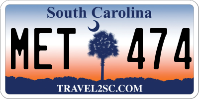 SC license plate MET474