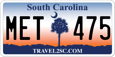 SC license plate MET475