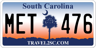 SC license plate MET476