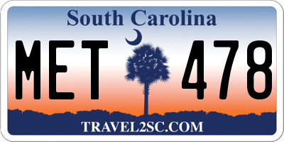 SC license plate MET478