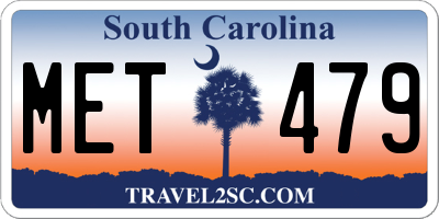 SC license plate MET479