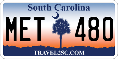 SC license plate MET480