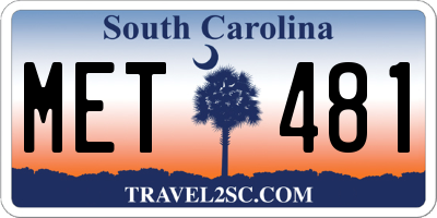 SC license plate MET481
