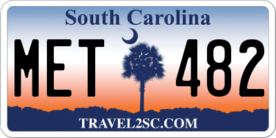 SC license plate MET482