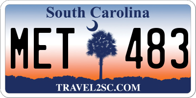 SC license plate MET483