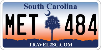 SC license plate MET484