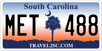 SC license plate MET488