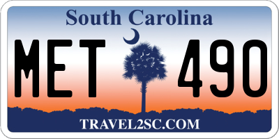 SC license plate MET490
