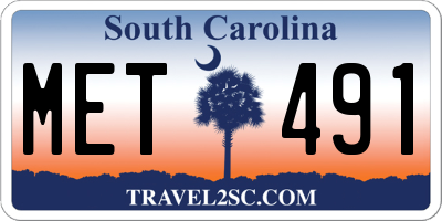 SC license plate MET491