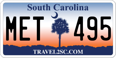 SC license plate MET495