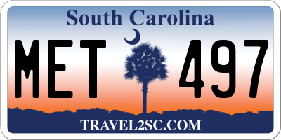 SC license plate MET497