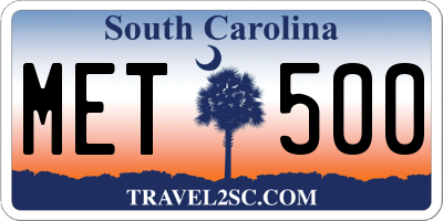 SC license plate MET500