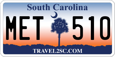 SC license plate MET510