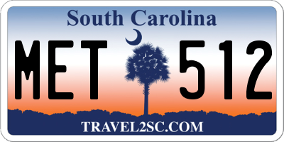 SC license plate MET512
