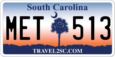 SC license plate MET513