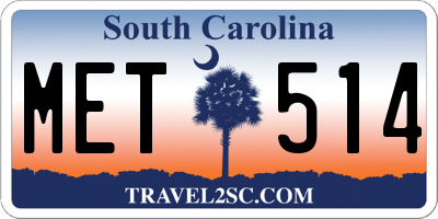 SC license plate MET514